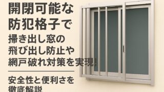 開閉可能な防犯格子で掃き出し窓の飛び出し防止や網戸破れ対策を実現!安全性と便利さを徹底解説